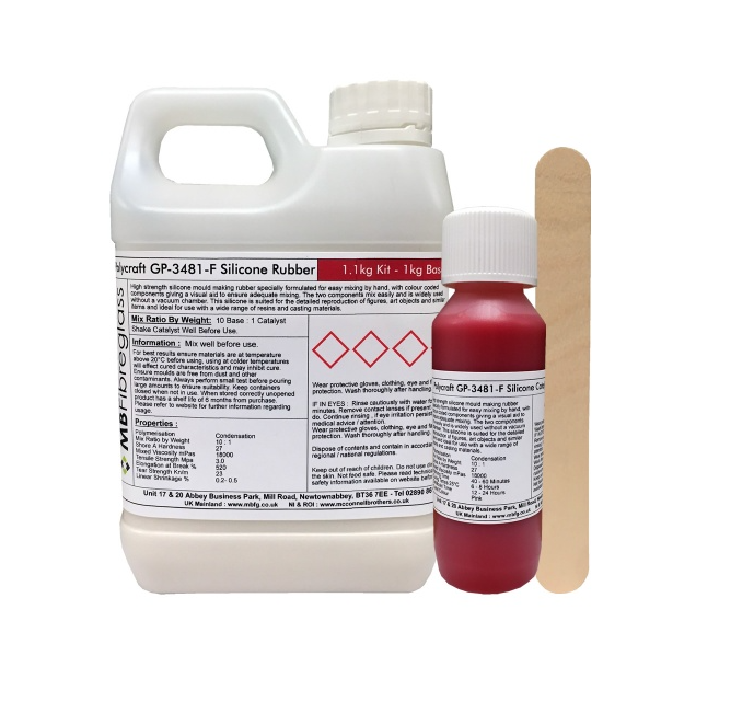 Polycraft GP-3481F Silicone Kit 1.1kg (Red Fast Catalyst) - MB Fibreglass