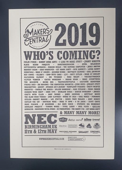 Makers Central 2019 Poster (Made by Jimmy Diresta) (5040657006727)