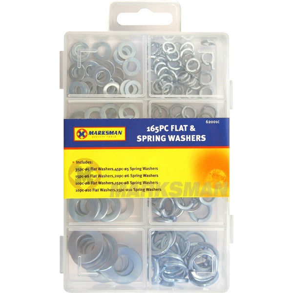 Flat & Spring Washers - Marksman (165 Pieces)