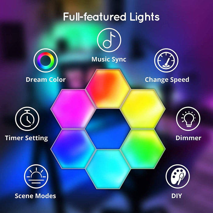 Hexagon Lights 6 Pack with Remote & App