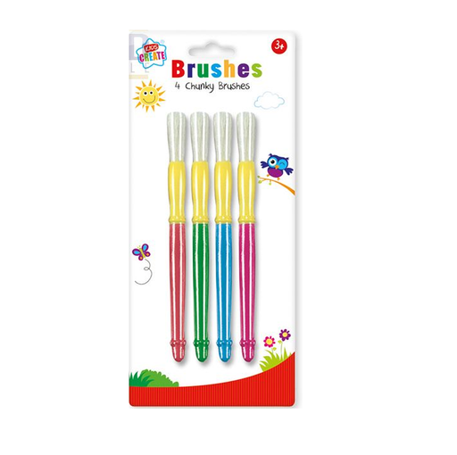 Kids Create Chunky Paint Brushes 4 Pack - Makers Central 