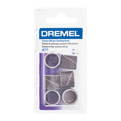Dremel 6.4mm Coarse 60 Grit Sanding Bands (6 pack)