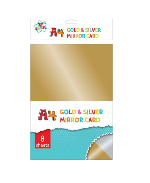 KIDS CREATE A4 GOLD & SILVER MIRROR CARD 8 SHEETS - Makers Central 