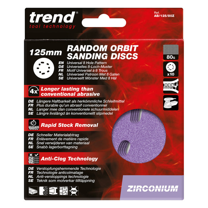 Random Orbit Sanding Discs - 150mm - (10 Pack) - Zirconium