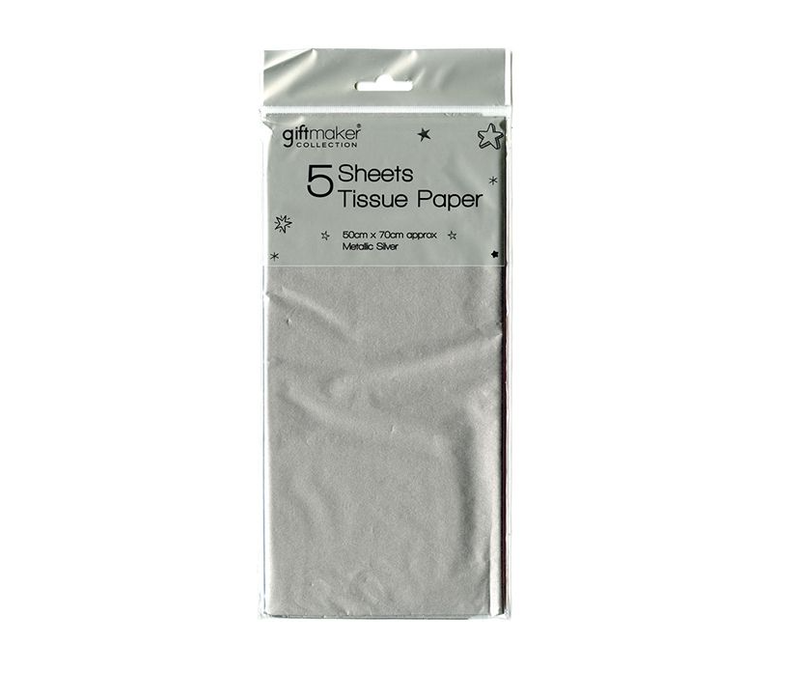 Giftmaker – 5 Sheets Tissue Paper Metallic Silver