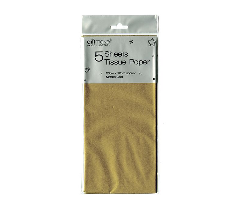 Giftmaker - 5 Sheets Tissue Paper Metallic Gold