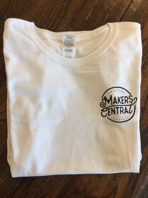 Makers Central - White Ladies Fitted T-Shirt