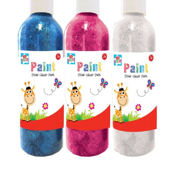 Glitter Paint 250ml 4 Assorted Colours - Makers Central 
