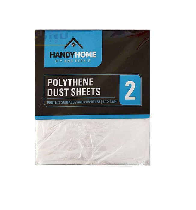 Handy Home Polythene Dust Sheets 2.7x3.6m 2 Pack - Makers Central 