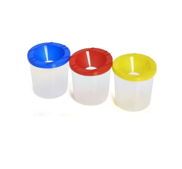 Wilko Non-Spill Paint Pots - Pack of 3 (Red, Yellow & Blue) - Makers Central 