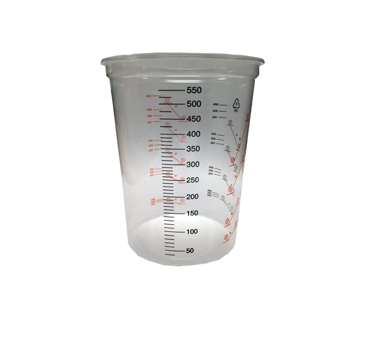 600ml Plastic Mixing Cup (NO LID) Pack of 10 - MB Fibreglass