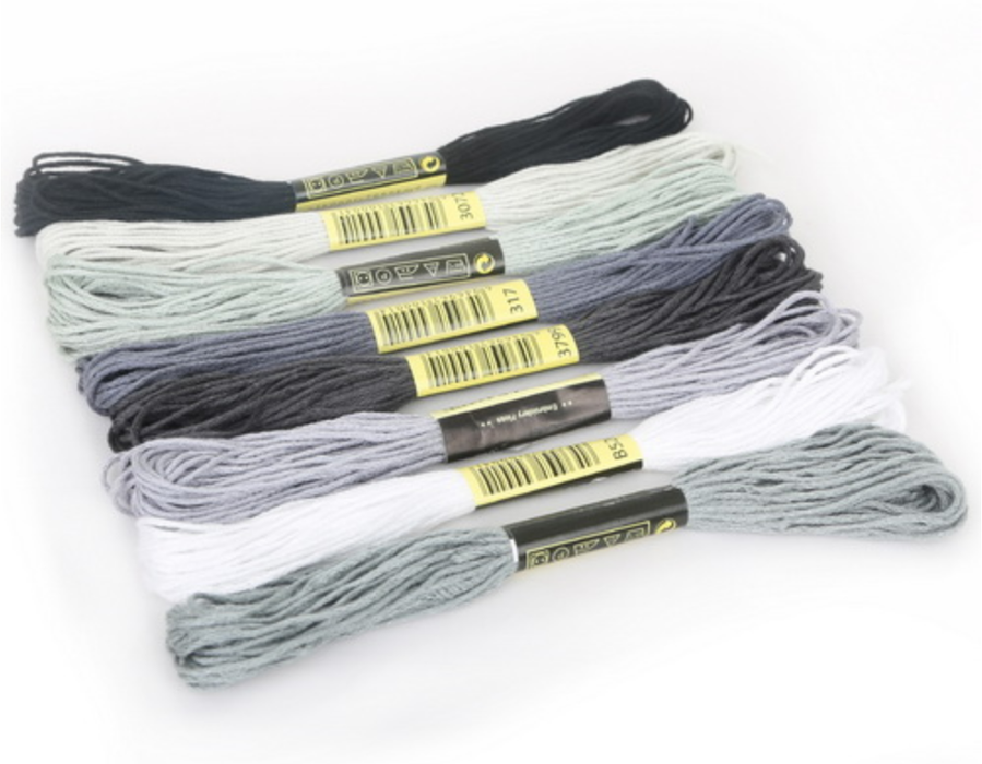 Embroidery Thread - Grey Shades